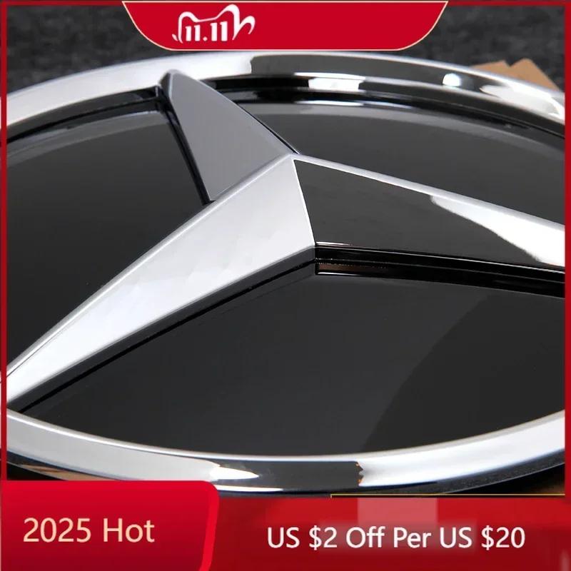 Car Sticker For Mercedes Benz Chrome Silver And Glossy Black Front Grilled Star Emblem Illuminated Logo For Mercedes Benz GLC X2