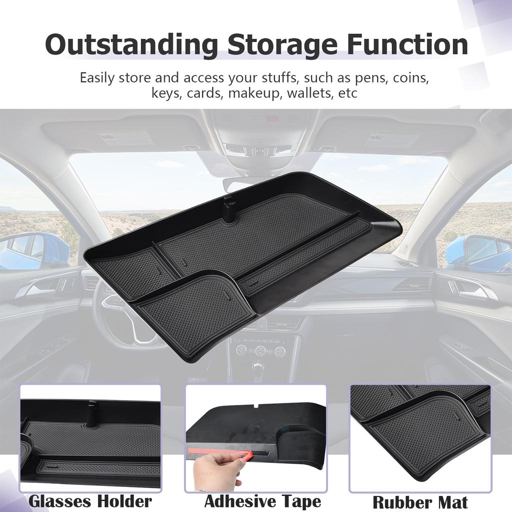 Organizér úložného prostoru na palubní desce pro 2025 2025 2025 Volkswagen VW Taos Box do středové konzoly Držák přihrádky do auta za obrazovkou Příslušenství