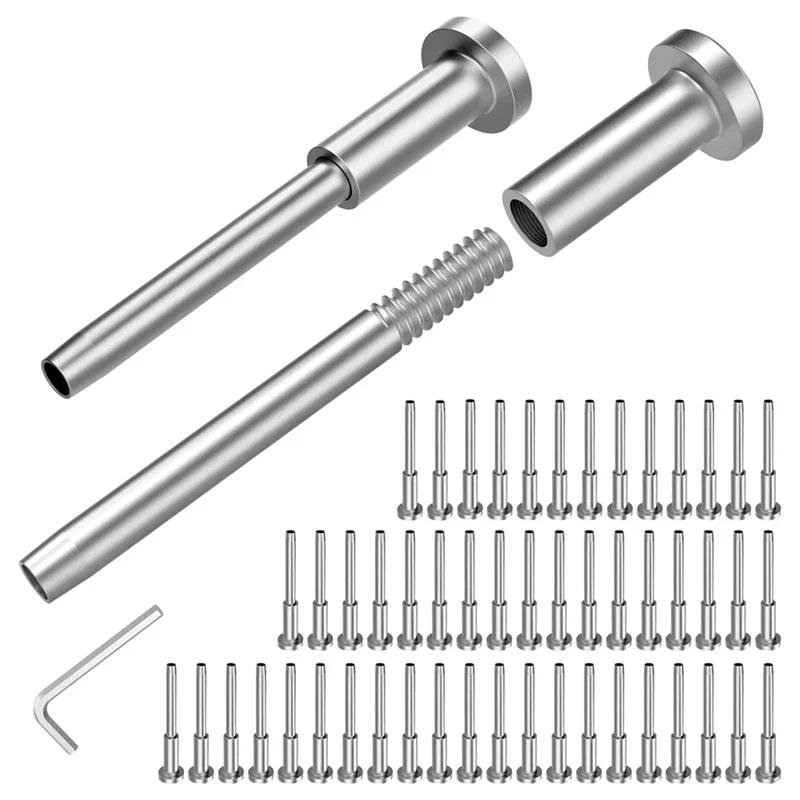 

50-Pack Invisible Cable Railing Kit, 1/8In Cable Railing Tensioner Invisible Receiver For 2X2in Wood/Metal Posts срібний