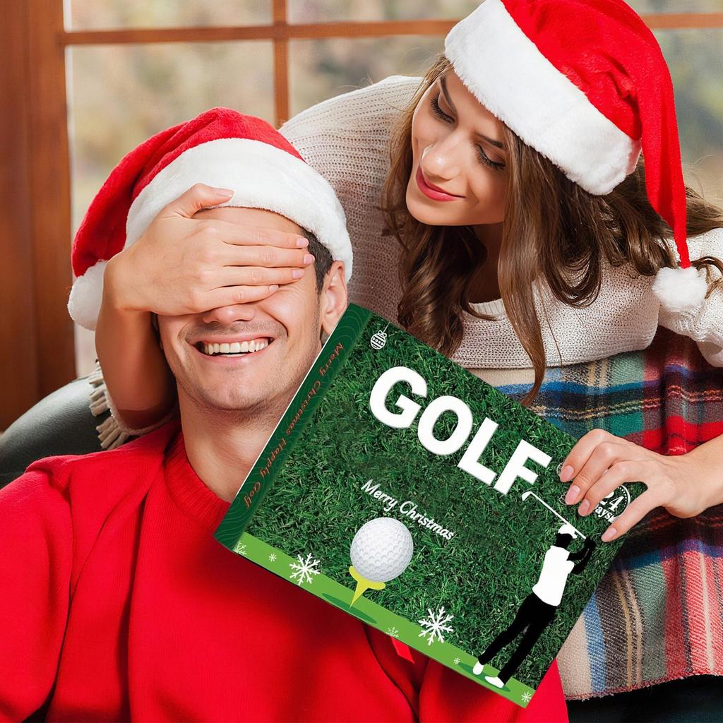 2025 Christmas Countdown Calendar 24 Days Golf Tool Kit Countdown Calendar Christmas Decoration With Balls, Tees, Ball Markers