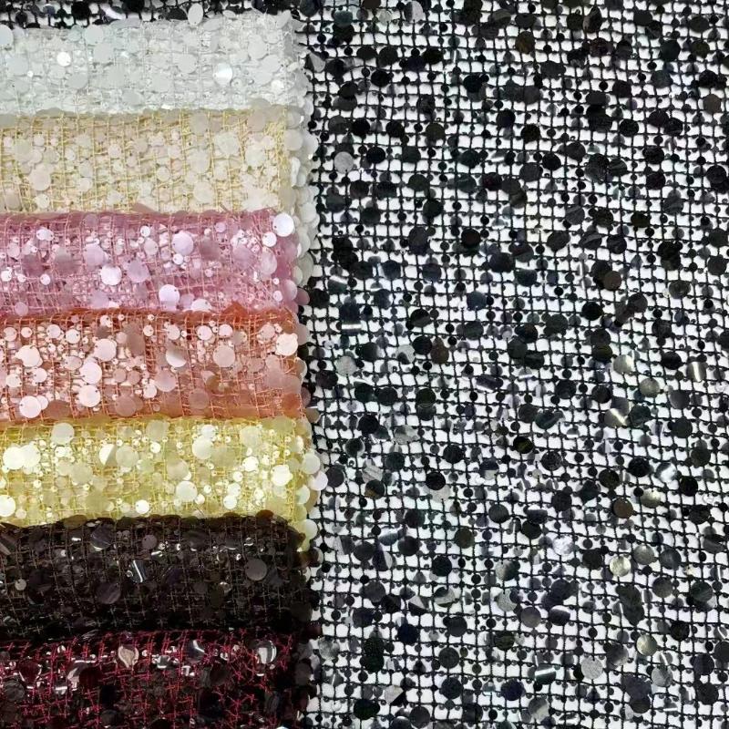 1/3Yard Square Hole Hollow Mesh Fabric Sequins White Black Fashion for DIY Sewing Stage Clothes, Skirts, Dresses Handmade Cloth
