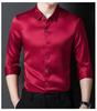 Premium Mulberry Silk Long-Sleeve Men's Shirt - Non-Iron, Solid Color, Business Casual for Autumn and Spring