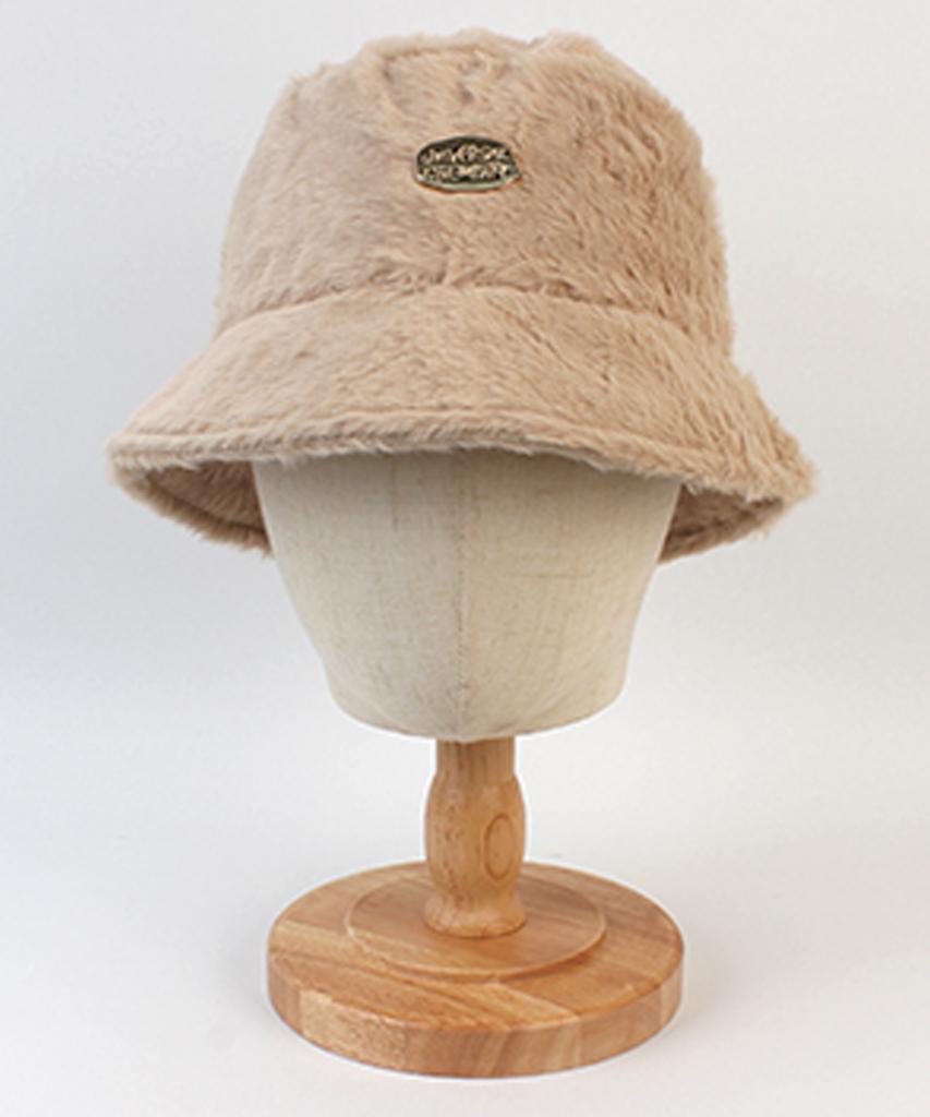 Yunibeosyeolkemiseuteuli Bubble Fur Dark Beige Bucket Hat