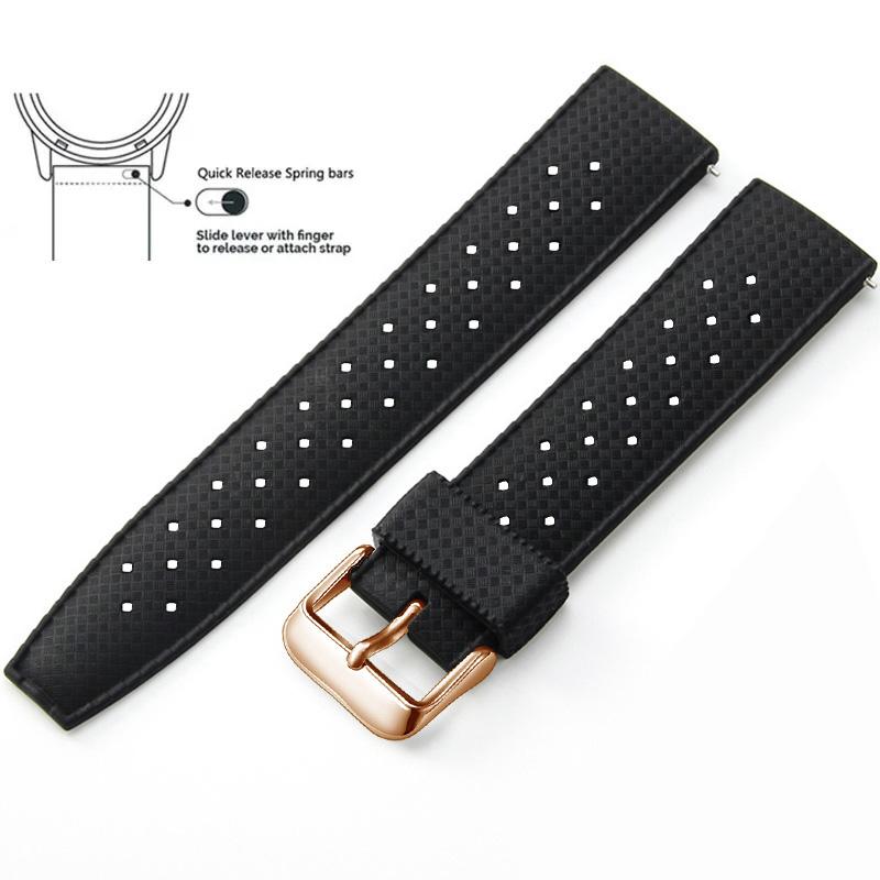 Tropical Silicone Watch Band Quick Release Watch Band 18mm 20mm 22mm Rubber Tropic Smart Watch Strap Waterpfroof Muti-Color