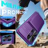 Su kortelių laikikliu, slankiojančiu kameros dangteliu ir stoveliu, skirtas Samsung Galaxy S26 Ultra telefono dėklas, apsaugantis nuo kritimo, PC+TPU piniginės dėklas - Violetinis