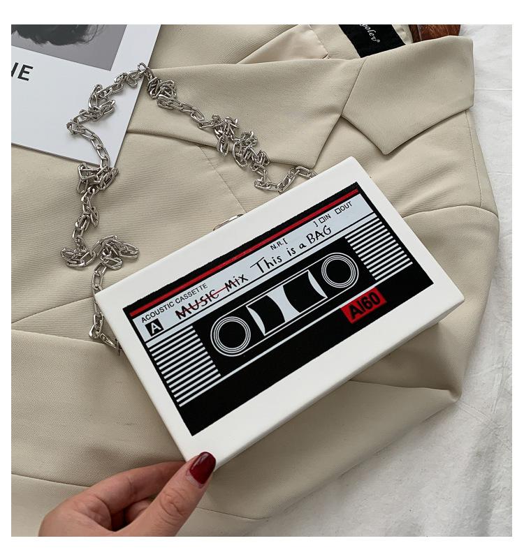 Acrylic Purses Crossbody Bag for Women Radio Patterns Box Clutch Banquet Evening Crossbody Handbag Lightweight Small Wallet Shoulder Clutch for Women