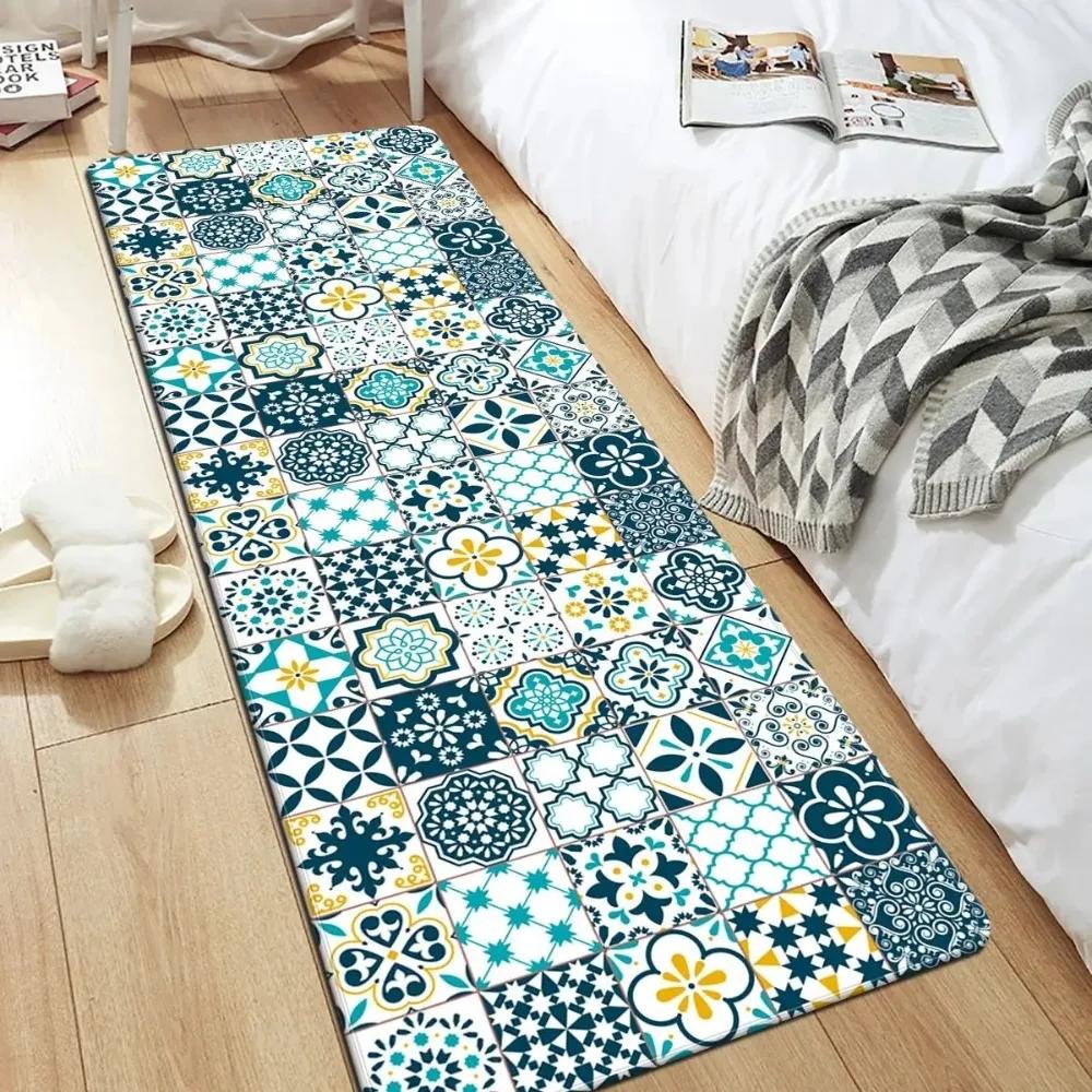 Mandala Patchwork Area Rug Non-Slip Floor Mat for Bedroom Bathroom Living Room Kitchen Laundry Room Home Decor