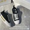 D family old flower board shoes women's spring new breathable casual canvas shoes men and women with the same lace-up couple platform shoes