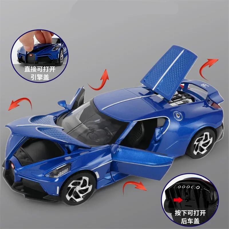 1:24 Bugatti Lavoiturenoire Modello Auto Sportiva in Lega Diecasts & Veicoli Giocattolo Modello Auto in Metallo Suono e Luce di Simulazione Regalo