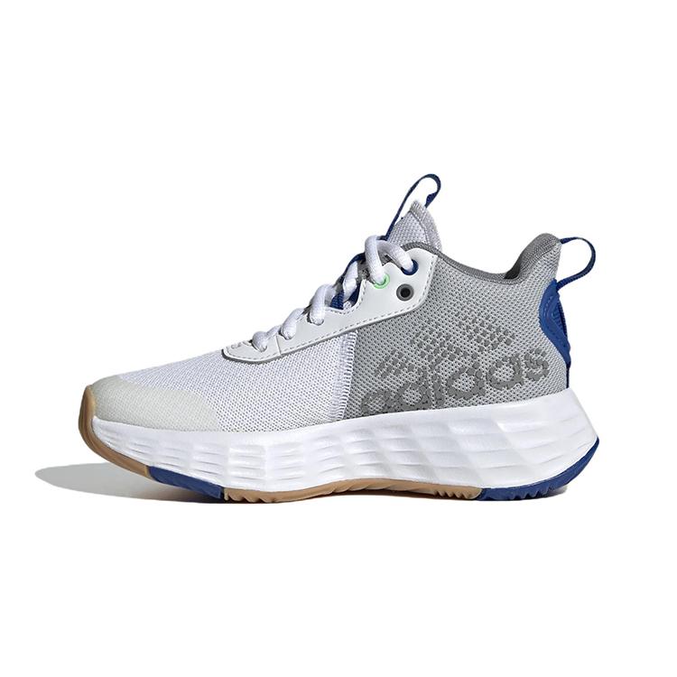 New Adidas OwnTheGame 2.0 Anti Slip Wear Resistant Low Top Children's Basketball Shoes White Gray Kids' GW1553
