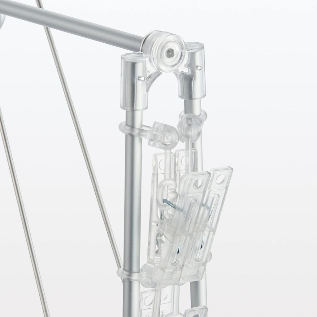 MUJI Aluminiowy Kwadratowy 61cm Szerokości x 36cm 24 Ubrania Srebrny Wieszak, Głęboki, Klips, 44314517,