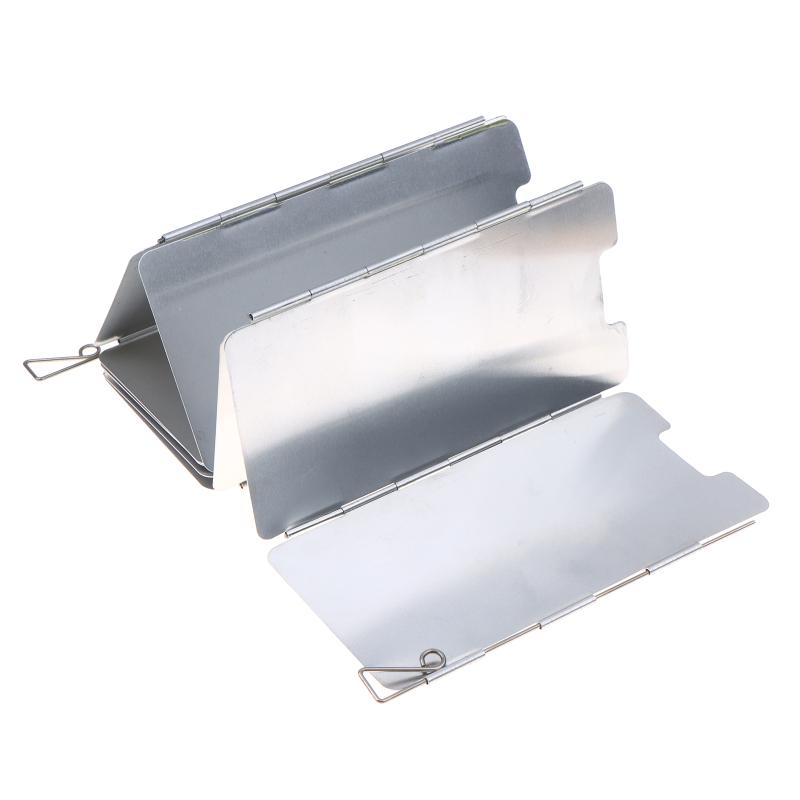 9 Plates Foldable Gas Cookers Wind Deflectors Outdoor Stove Wind Shield Camping Windscreen Stove Steel Wind Screen