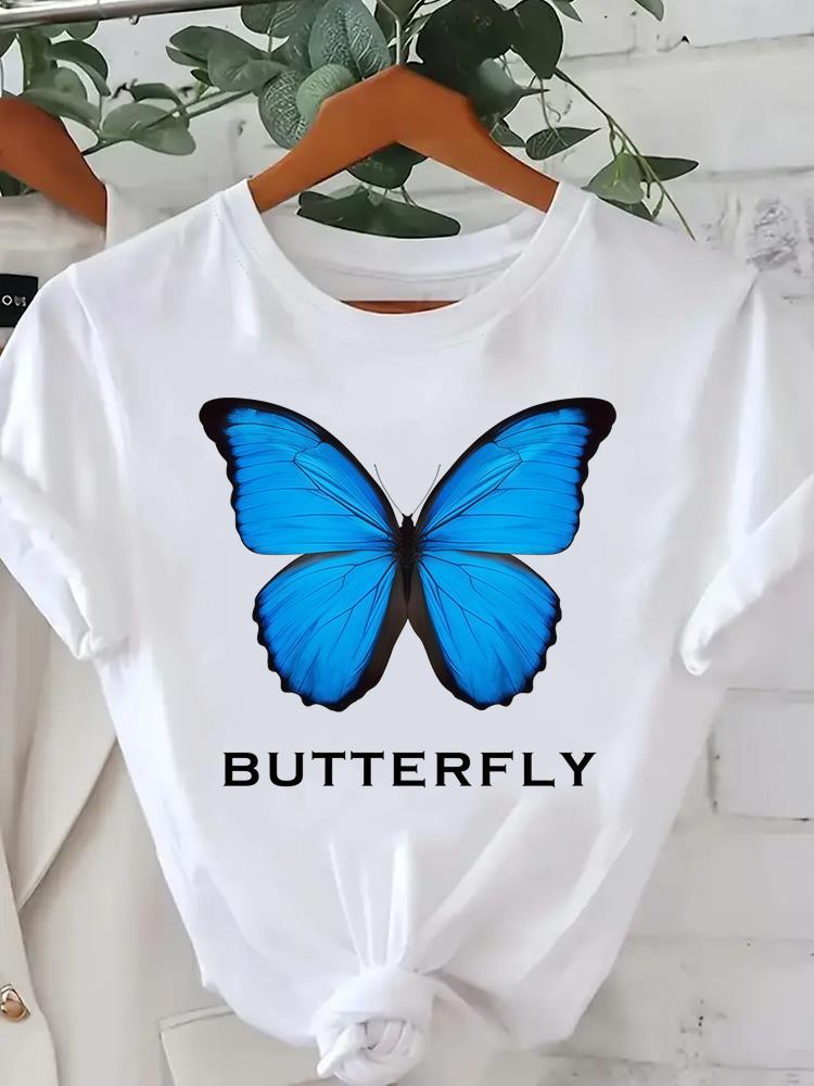 (Asian Size) Flower Letter Trend Women Tee Fashion Lady Clothing Casual T Shirt Female Top Printed Graphic Short Sleeve T-shirts