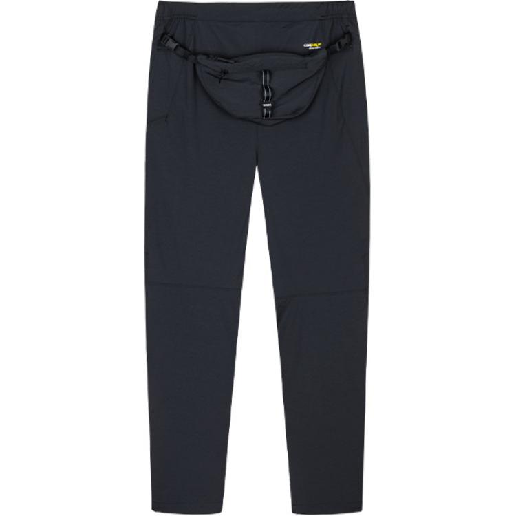 Anta Outdoor Series Straight Leg Lace-Up Mid-Rise Breathable Knitted Sports Pants Men Pants Basic-Black 152430515-3