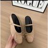 Silver half-drag inner height increase 5cm shell style Mary Jane small fashion height increase single shoes