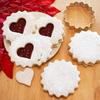 2Pcs Heart Shape Cookie Cutter Valentine's Day Biscuit Cutting Mold Embosser Stamp Wedding Birthday Party DIY Baking Accessories