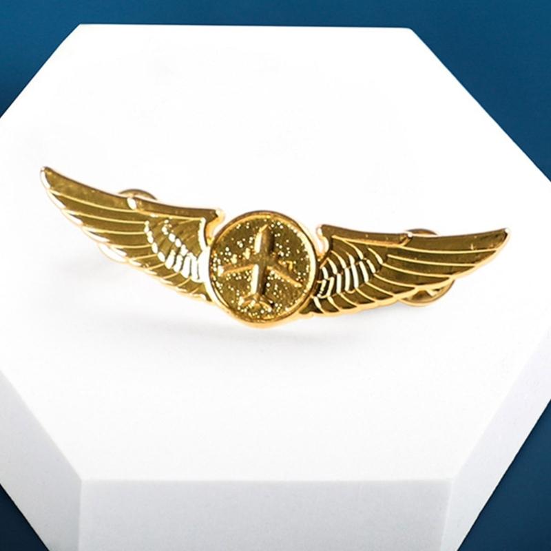 Pilot Badge Captain Chest Badge Aviation Wing Badge Metal Airlines Pin Pilot Badge Pin for Aviation Enthusiasts