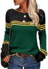 2025 European American Striped Color Block Knit Sweater: Autumn/Winter Women's Fashion Pullover