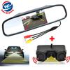 3in1 Video Parking Assistance Sensor Backup Radar Camera + 4.3 Inch LCD Car Rearview Mirror Monitor