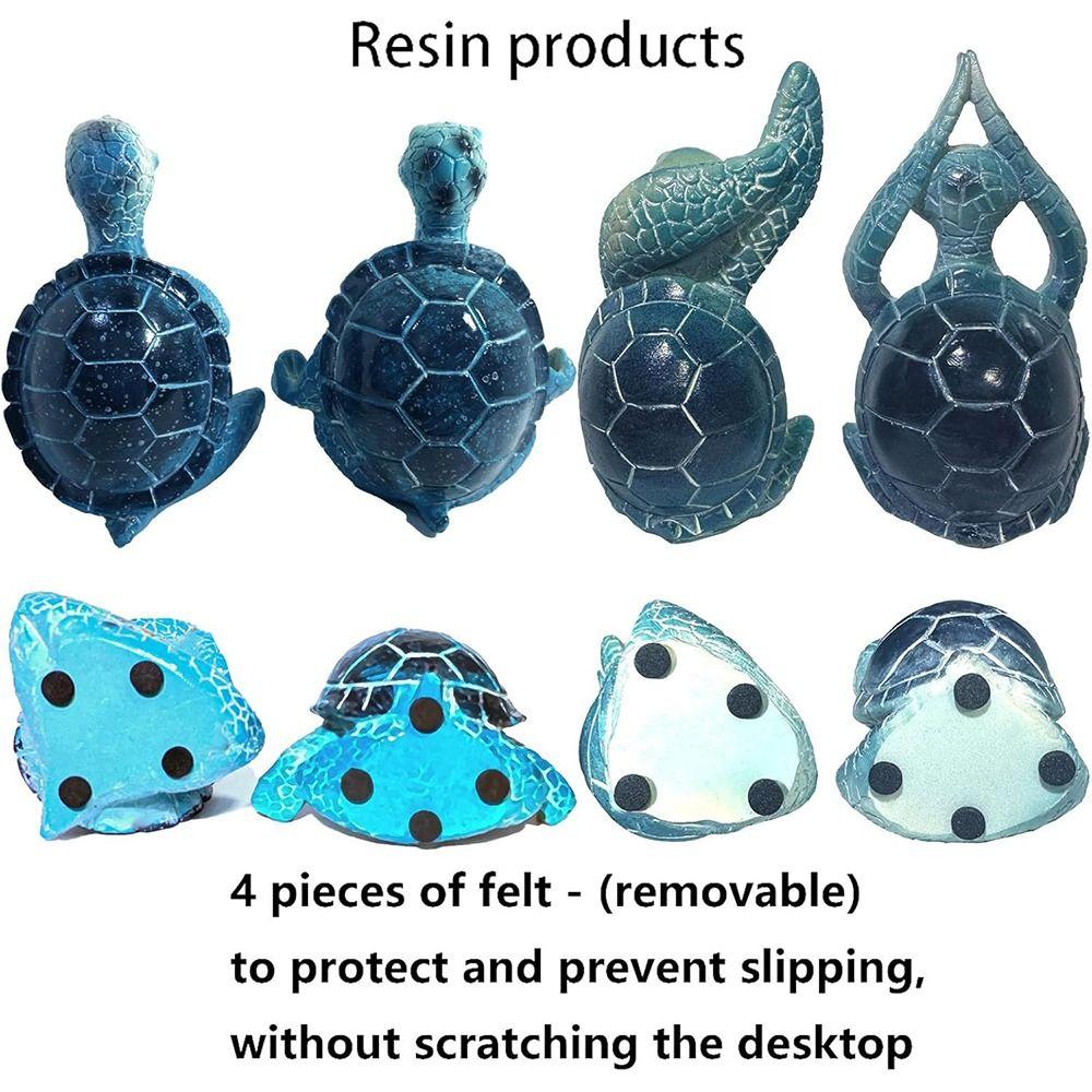 with Non-Slip Base Yoga Sea Turtle Figurines Zen Ocean Theme Charm Table Shelf Sculptures Beach Bathroom Office Decoration