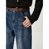 JIUZI Annaque Vintage Washed Rhinestone Straight-Leg Jeans