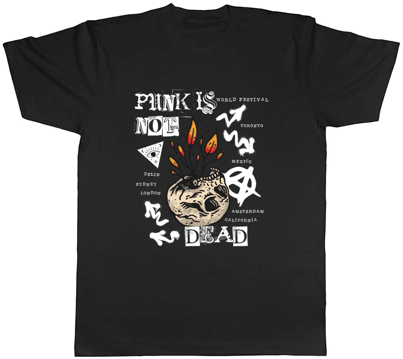 Punk is not Dead Mens T-Shirt Gothic Emo Music Unisex Tee Gift S