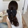 Haarspange mit französischem Punktmuster und Schleife, rutschfestem Halt, ideal für Damen und Mädchen, für Hochsteckfrisuren und Pferdeschwanzfrisuren.
