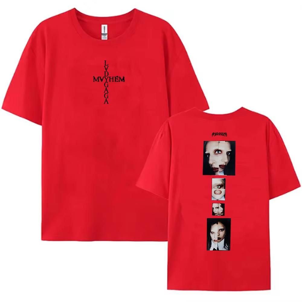 2026 new Unisex Streetwear MayhemAlbum Fashion Tshirts Lady Gaga Singer Printing T-shirt Cotton  Short Sleeve Tees Women