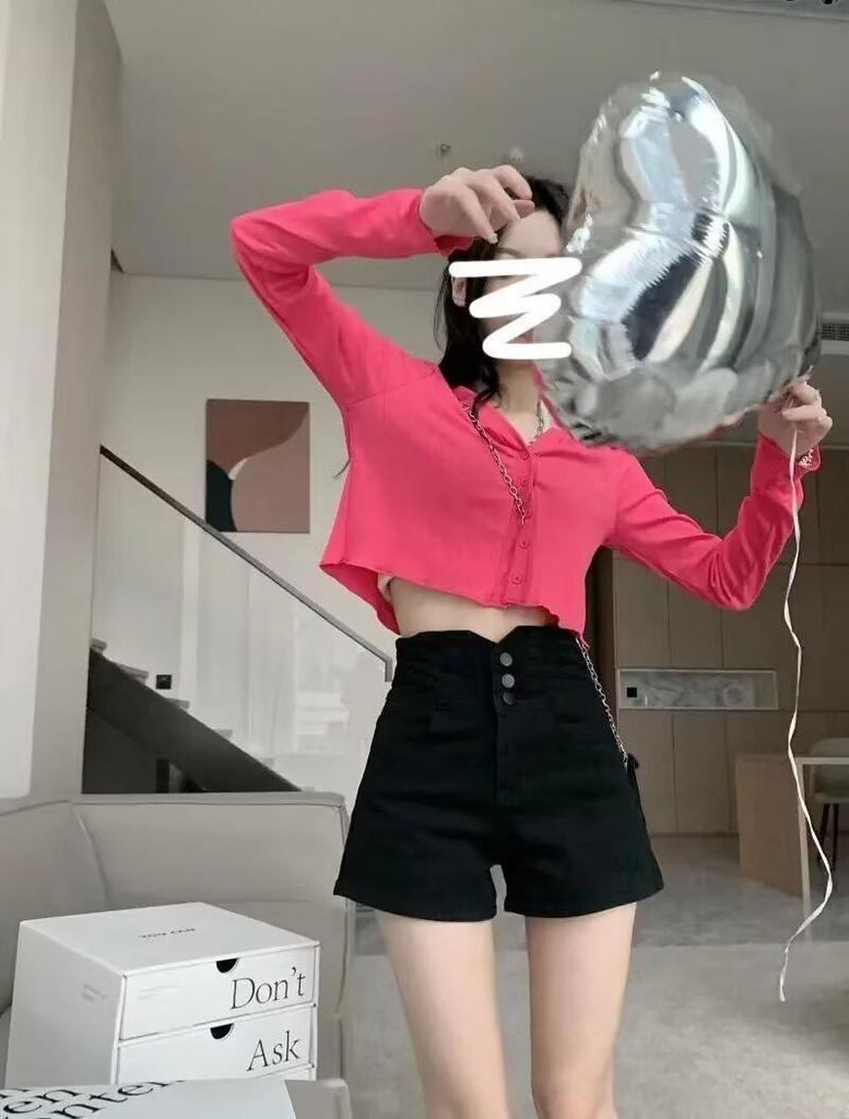 Ultra High Waist Black Denim Shorts - Super Short Summer Hot Pants