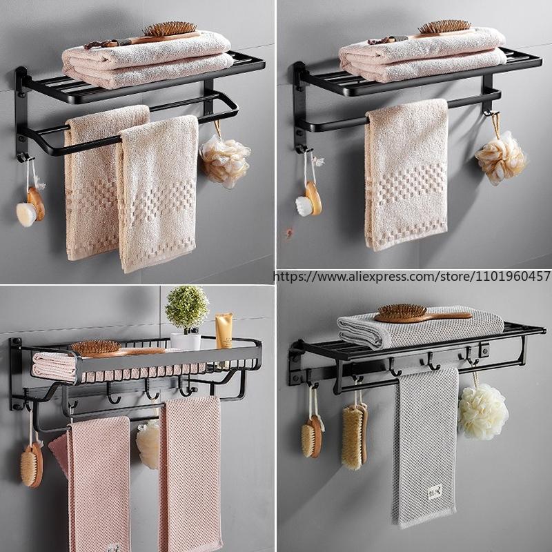 Bathroom Rack No Punching Space Aluminum Towel Rack Toilet Toilet Storage Towel Rack Bathroom