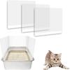 3PCS Cat Litter Box Pee Shields,Transparent Easy Clean Splash Guard for Open Top Litter Pan 14.5×11.5in- Litter Box Not Included(3PC)