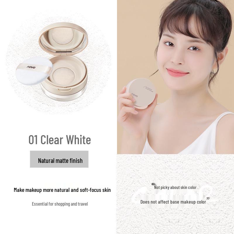 

NOVO Soft Focus Long-Lasting Translucent Setting Powder - Sweat & Oil Control, Student Party Makeup, Fine Loose Powder