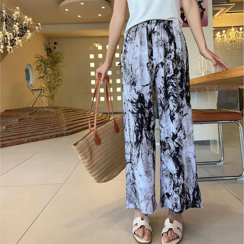 Women's Loungewear: Cotton Silk Loose Wide-Leg Pajamas - Summer Casual Trousers, Wearable Outdoors