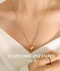 Qiong Yao 18K Gold-Plated Heart Couple Necklace - Trendy Titanium Steel Clavicle Chain P051