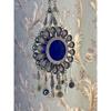 Silver Evil Eye Wall Hanging – Handmade Turkish Blue Nazar Amulet | Spiritual Protection Charm for Home & Office
