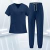 Women's Uniform Scrub Set - Quick-Dry V-Neck Short Sleeve Top with Pockets and Long Pants, Color