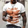 Summer Abstract Funny Pectoral Muscles T Shirts For Men Casual 3D Print Tee Hip Hop Harajuku Personality Round Neck Short Sleeve