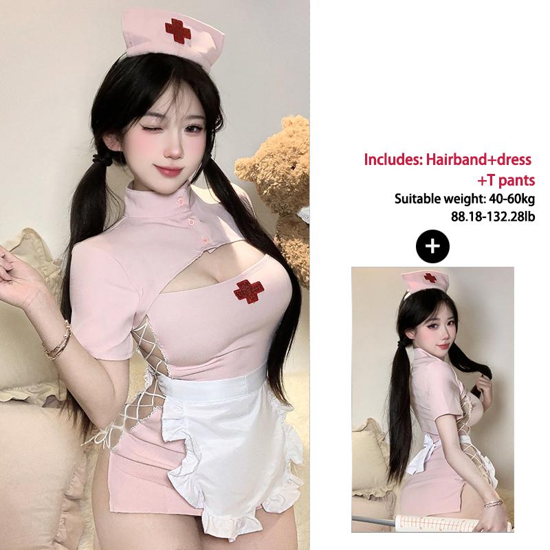 Women Sexy Lingerie Erotic Nurse Cosplay Nurse Dress Underwear Miniskirt Uniform Temptation Costume Babydoll Erotic Role Play