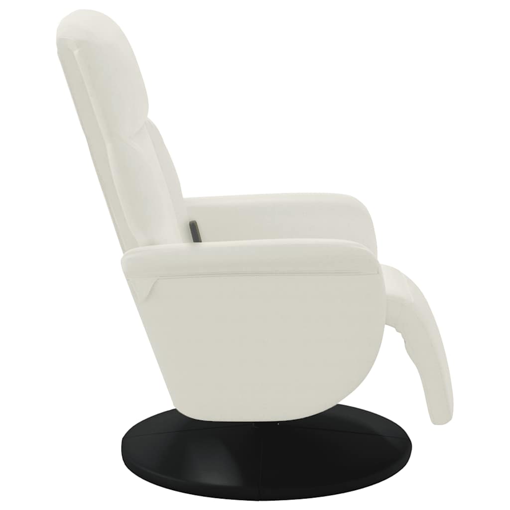 Massage Chair with Footrest Cream Velvet