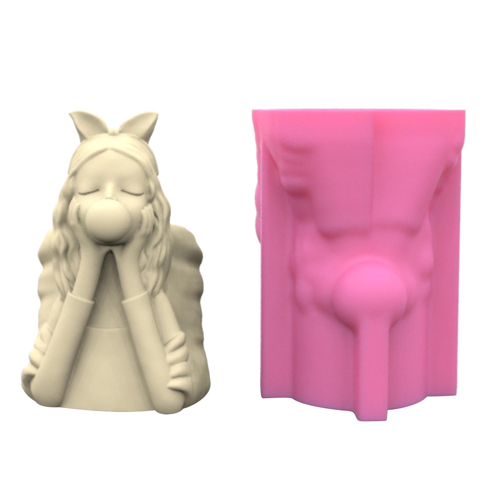 

Blow Bubbles Girl Silicone Pot Mold Succulent Flowerpot Clay Cement Plaster Molds DIY Home Garden Flower Pots Mould 362