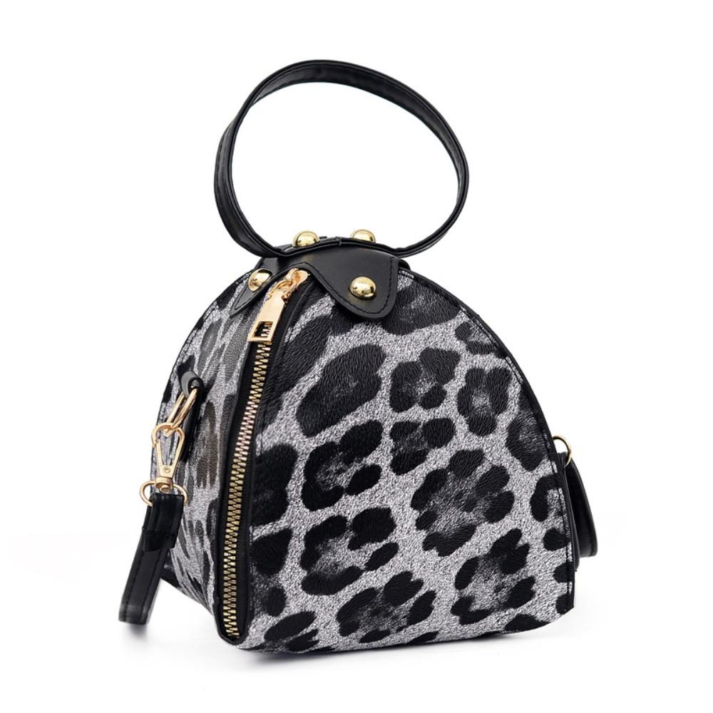 Casual Leopard Print Messenger Bag Large Capacity Multifunctional Dumpling Shape Wallet Pu Leather Handbag Women