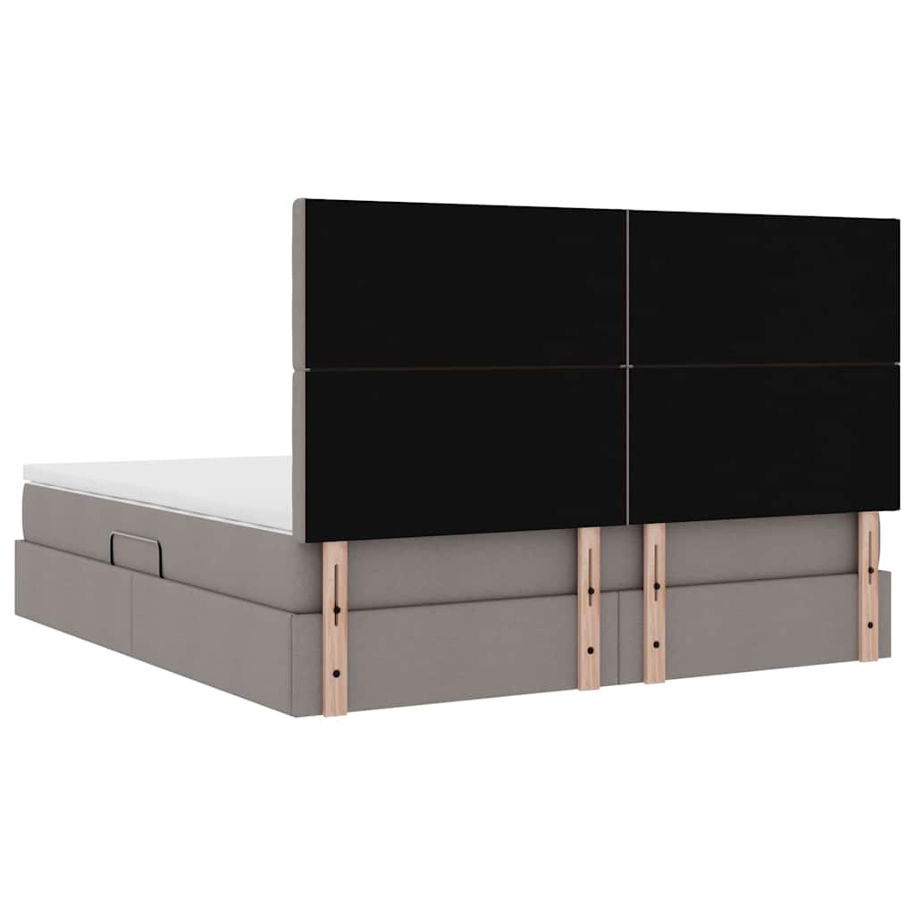 Storage Bed with Mattress Taupe 180 x 200 cm Polyester