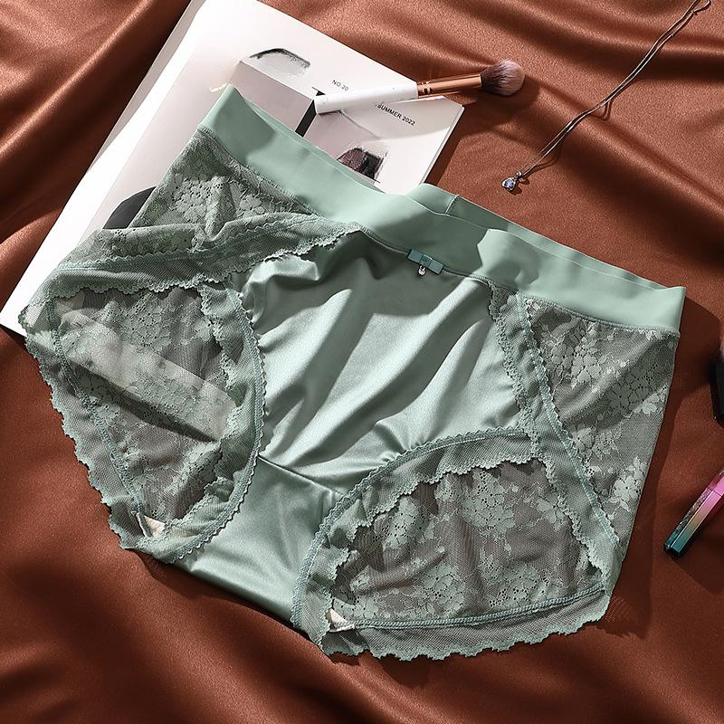 Truser i stor størrelse Lett luksus Dameundertøy Sexy blonder Jacquard truser Pustende skritt Undertruser for kvinner