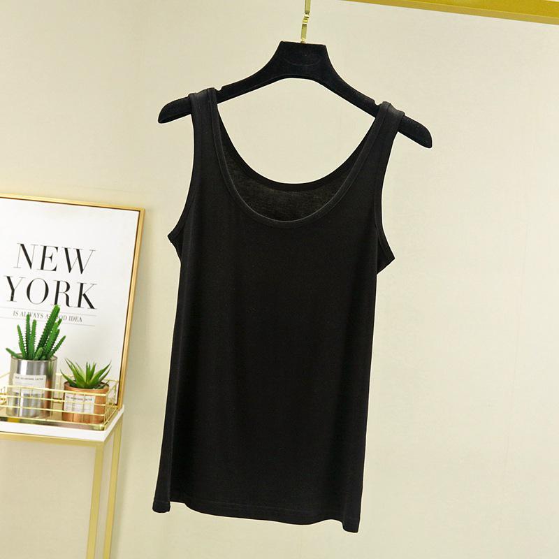 

Женская хлопковая майка без рукавов большого размера однотонного цвета с U-образным вырезом XXL