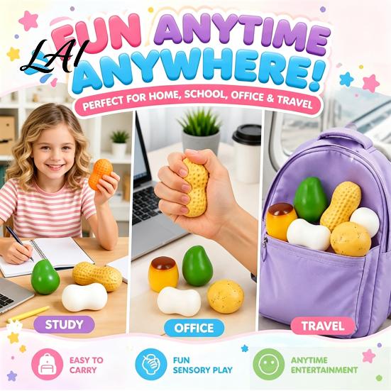 Anxiety Reduction Stress Relief 3/4/5/6Pcs/Set Crunchy Sensory Toys Toy, Mango Butter Stick Peanut Pudding