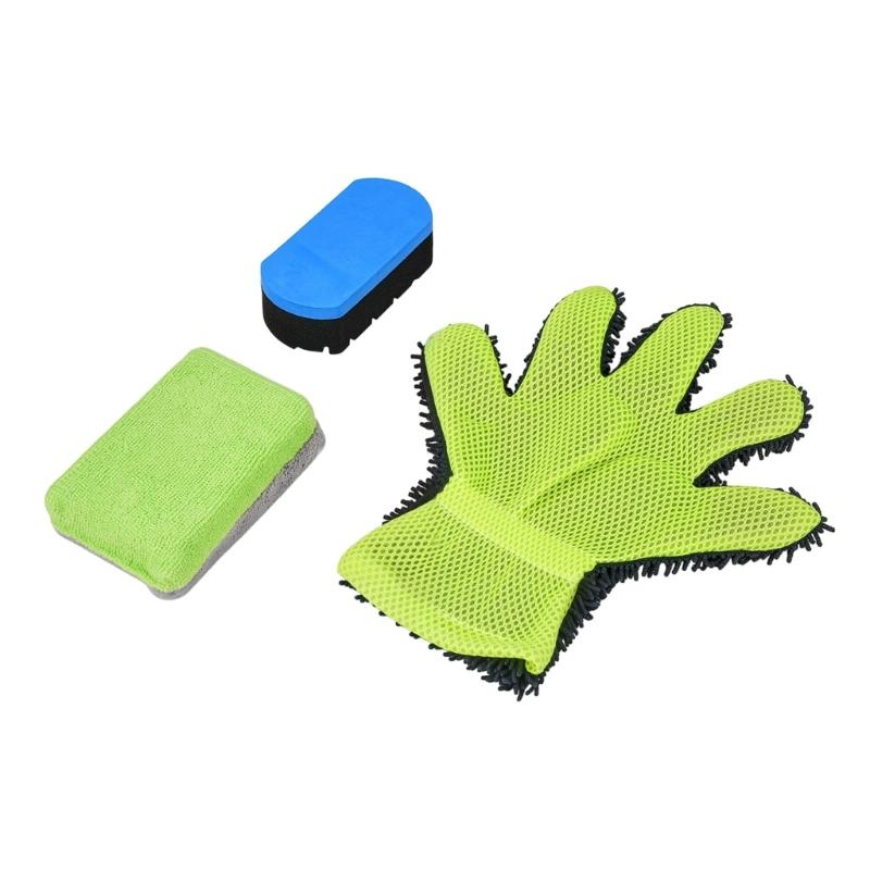 Motorbike Detailing Tool Set, 10-Piece Cleaning Kit Scratch-Free Wheel Ceaning Kit for Broad Wiping, Narrow Gaps, Bodywork, Wheel Areas & Routine