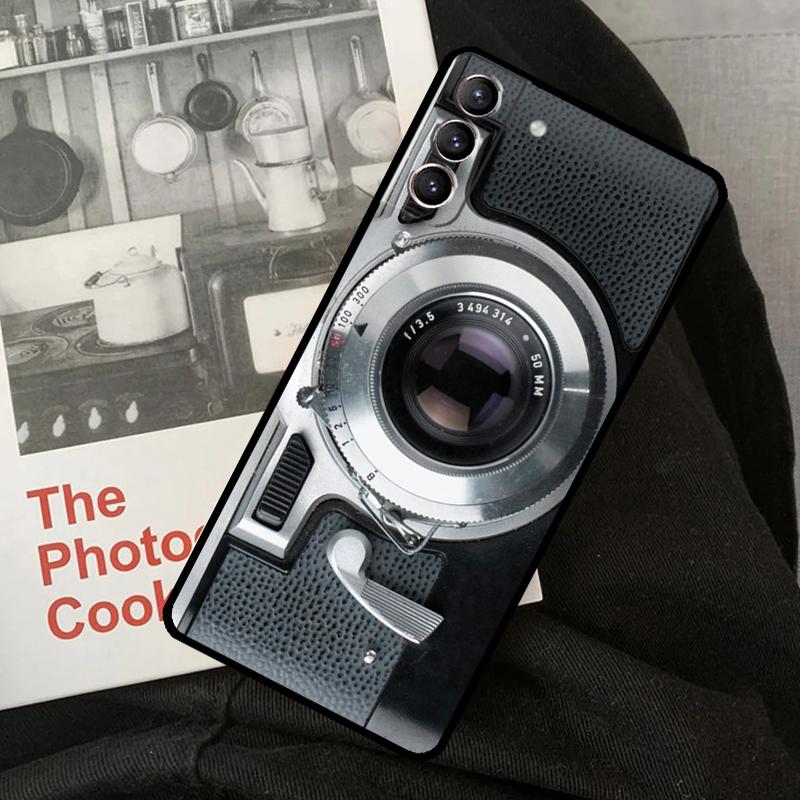 Vintage Retro Camera Phone Case For Samsung Galaxy S22 S23 S24 Ultra S20 S21 S24 FE S9 S10 Plus Note 10 20 Ultra