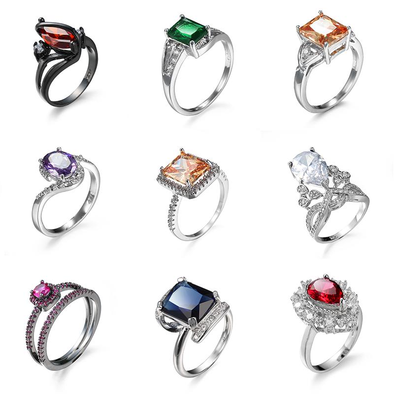 High Quality Ring Luxury Zircon Ring Unisex Rings Flower Imitation ...