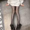 Cross Print Club Tights Women Sexy Mesh Pantyhose Fishnet Nylon Fantasy Body Stockings Black Long Gothic Lolita Girls High Socks
