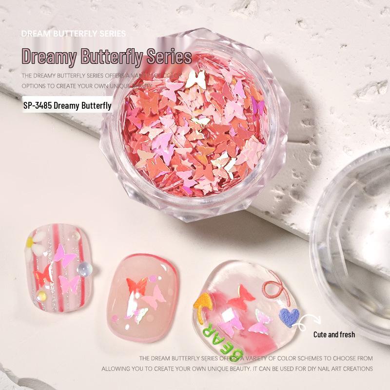 

Colorful Iridescent Butterfly Nail Art Sequins - Dreamy Macaron